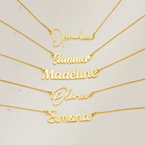 Collier Prénom Personnalisé pour Femme & Homme, Pendentif Lettre Cursive Sur Mesure, Chaîne Ras de Cou en Acier Inoxydable, Cadeau Élégant, Collar Personalizado